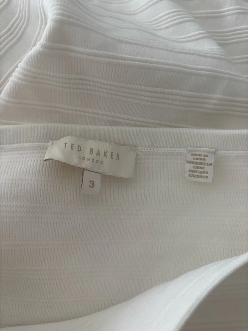 Ted Baker Textured White Ribbed Top - Picture 6 of 8